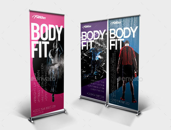 Elegant Fitness Roll-up Banner