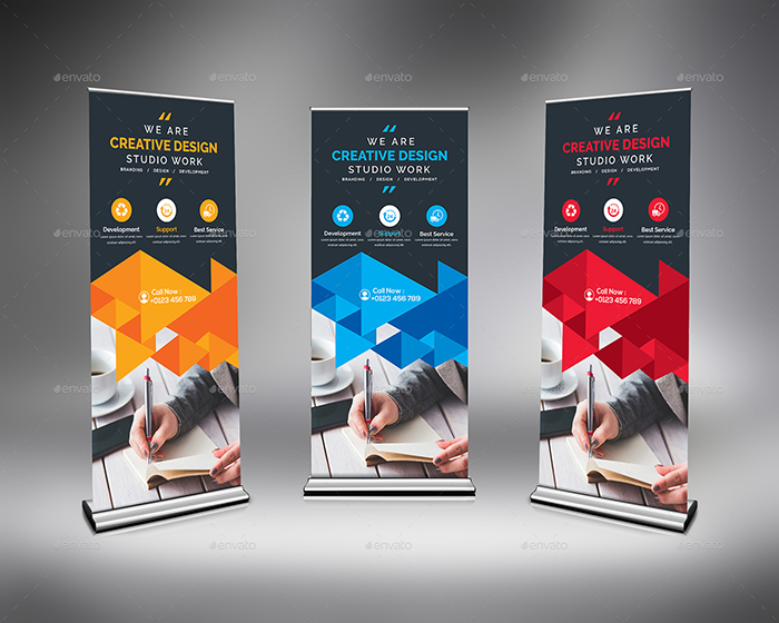 4 Color Variation Roll-Up Banner Templates