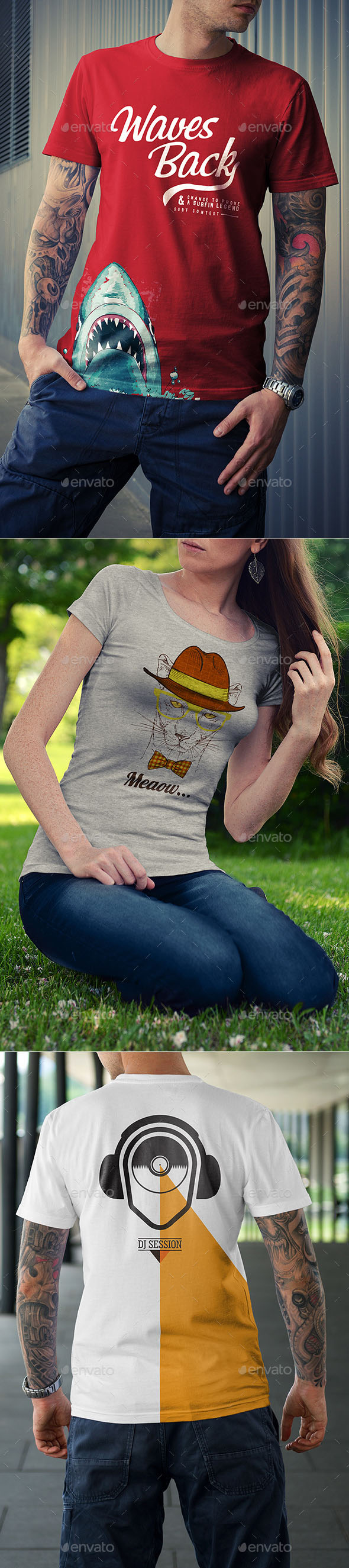 Male & Female T-Shirt Design Mockup