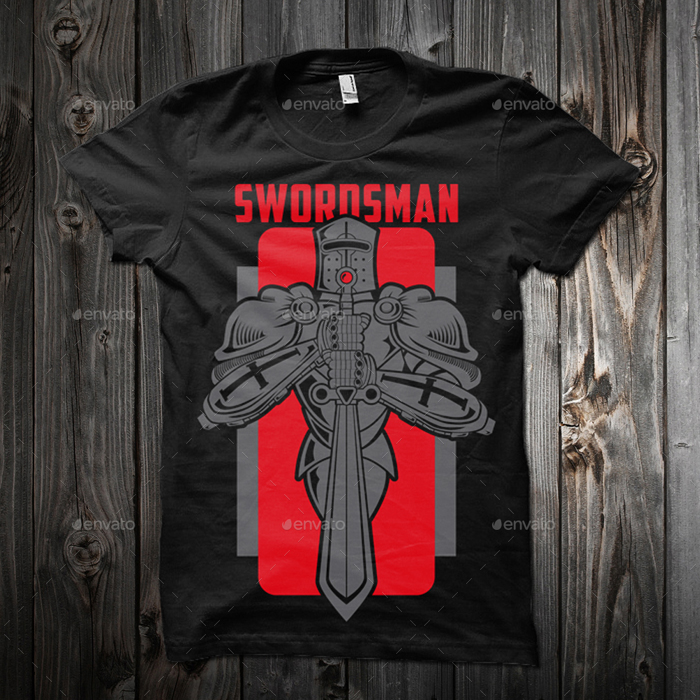 Swordsman T-Shirt Mockup Vector