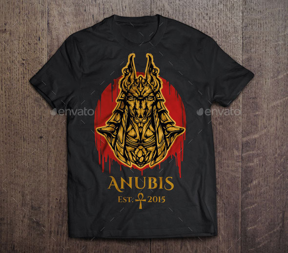 Anubis T-Shirt Design Template Vector