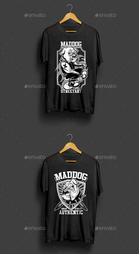 Maddog T-Shirt Design Bundle Vector