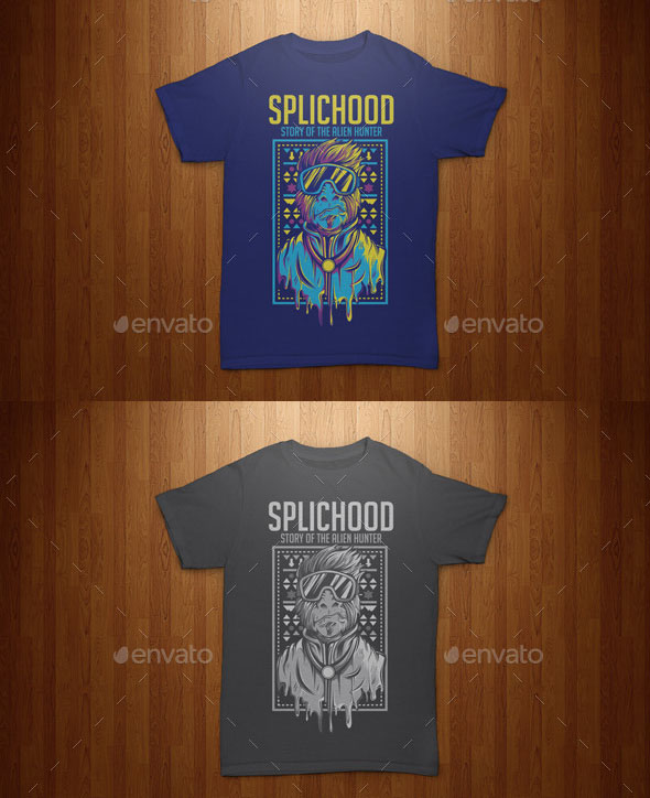 4 Color Splichood T-Shirt Template
