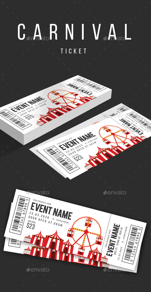 Carnival Clean Ticket Template