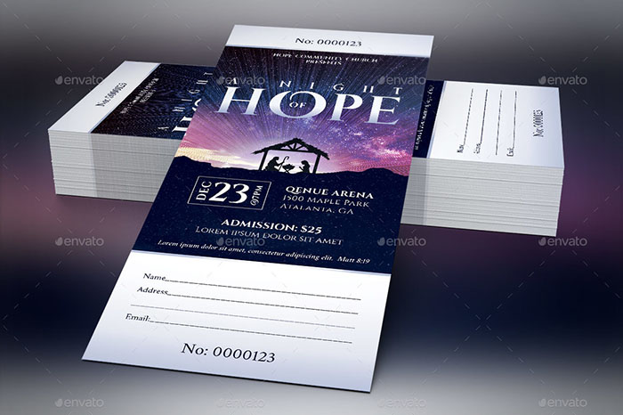 Hope Christmas Ticket Template