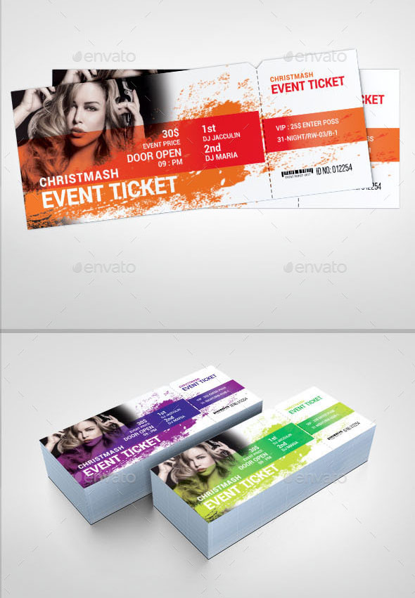 Unlimited Color Theme Ticket Template