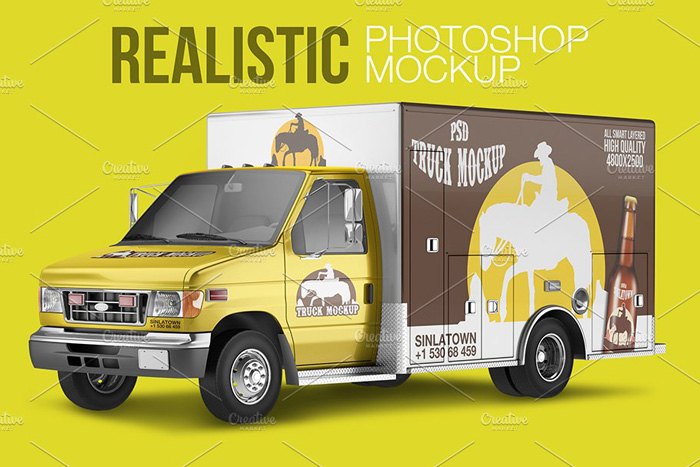 Realistic PSD Truck Mockup