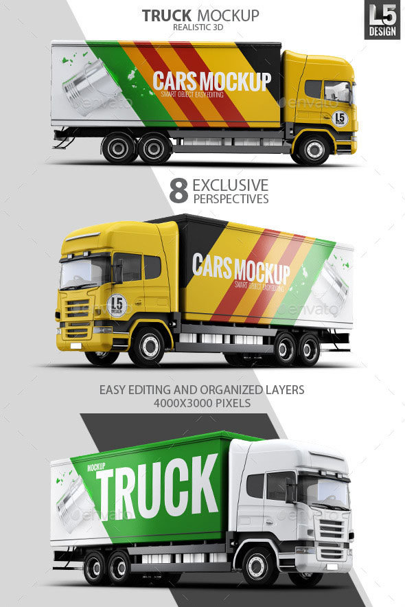 Elegant Cargo Truck Mockup