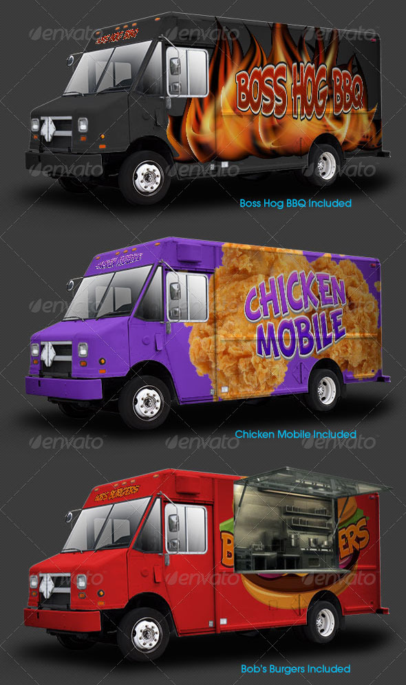 High Definition Food Truck Mockup