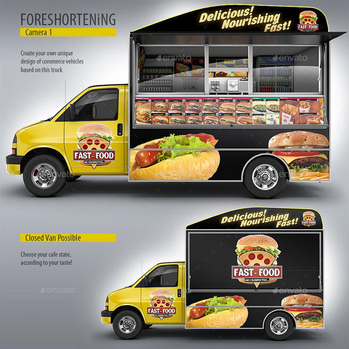 Food Truck Eatery Mockup (Custom Editable)