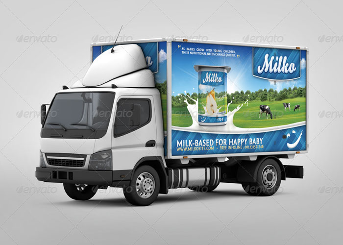 Professional Lorry Branding Mockup