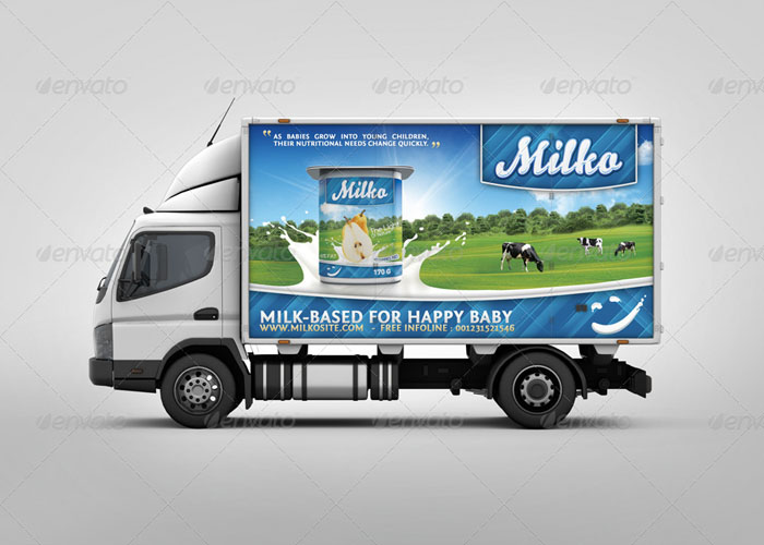 Professional Lorry Branding Mockup