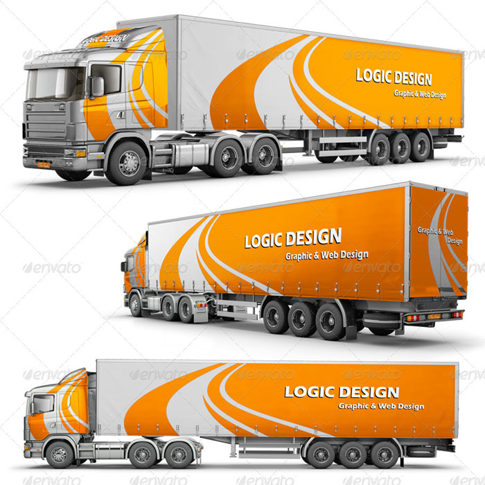 Semi-Trailer Mockup (9 PSD)