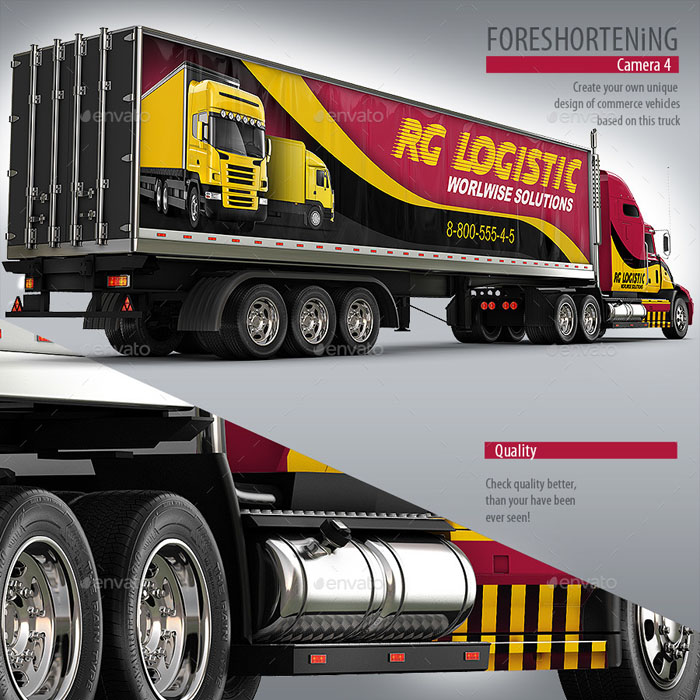 Road Truck Train Mockup