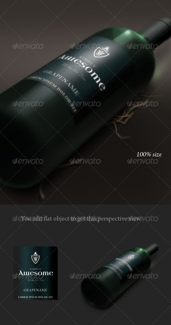 Bottle and Label Mockup
