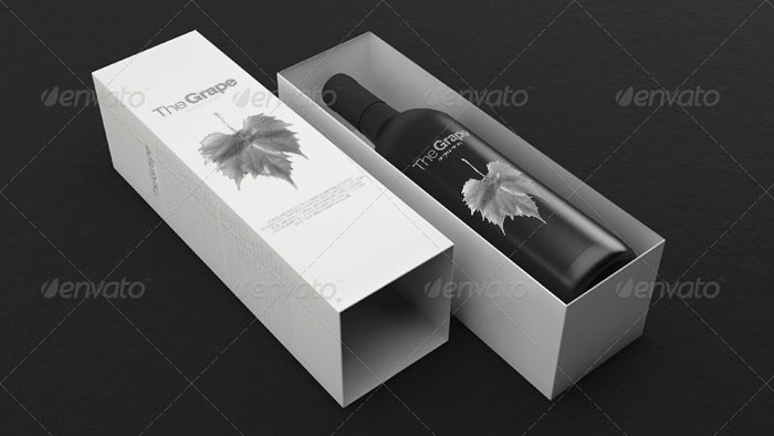 Wine Bottle Packaging Mockup