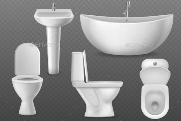 Realistic Bathroom Objects