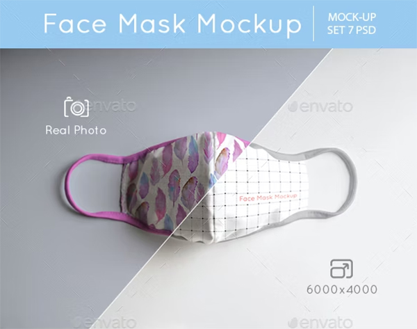 Face Mask Mockup PSD Template