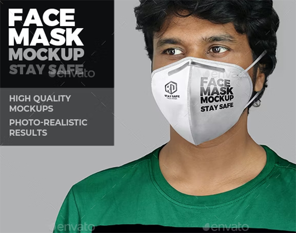Face Mask Vector, PSD Mockup