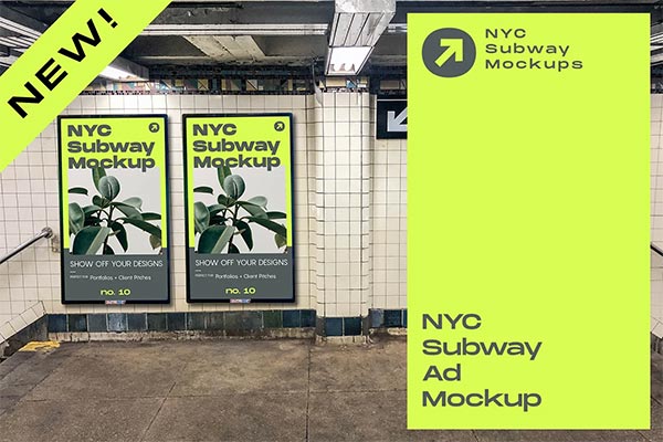 NYC Subway Billboard Mockup