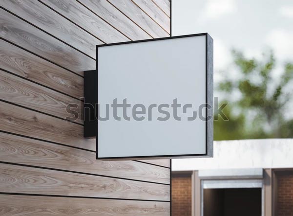 White Square Vector Signboard