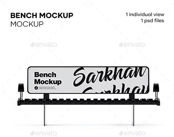 Advertising Bench Mockup