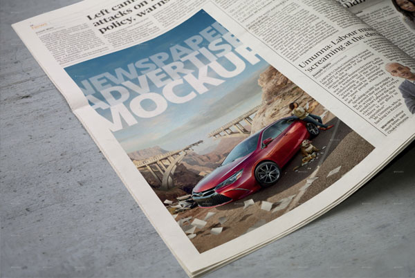 Customizable Newspaper Advertise Mockup