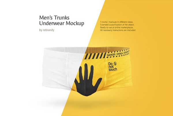 Men's Trunks Underwear Mockup