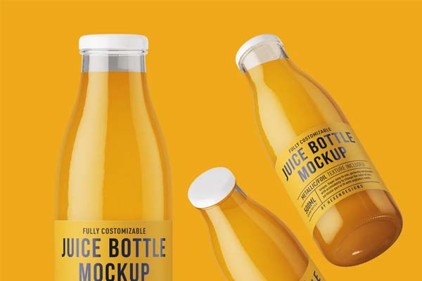 Juice Round Plastic Bottle Mockup