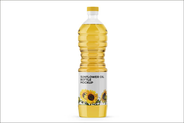 Plastic Sunflower Oil Bottle Mockup