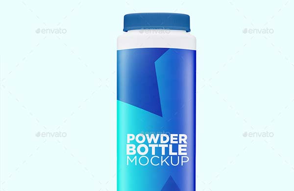 Rounded Plastic Powder Bottle Mockup