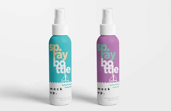 Plastic Spray Bottle PSD Mockups