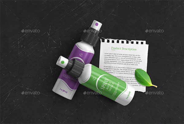 Plastic Spray Bottle Mockup