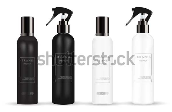 Realistic Spray Plastic Bottle Mockups