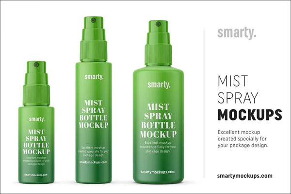 Mist Spray Plastic Bottles Mockup