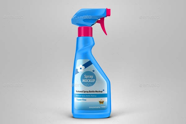 Spray Plastic Bottle Mockup Design