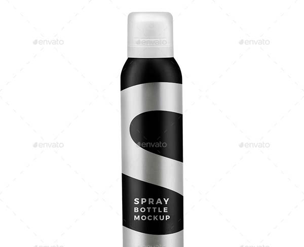 Deo Spray Plastic Bottle Mockup