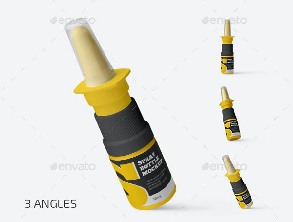 Nasal Spray Plastic Bottle Mockup Set