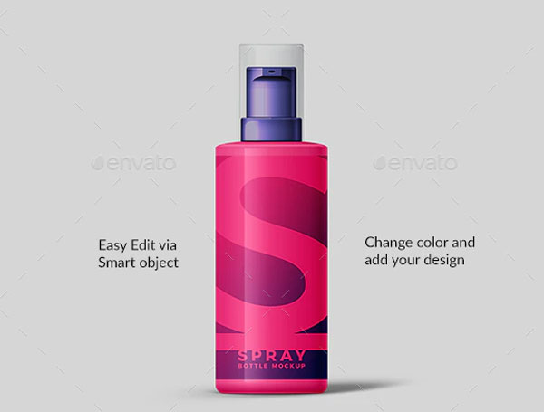 Simple Spray Plastic Bottle Mockups