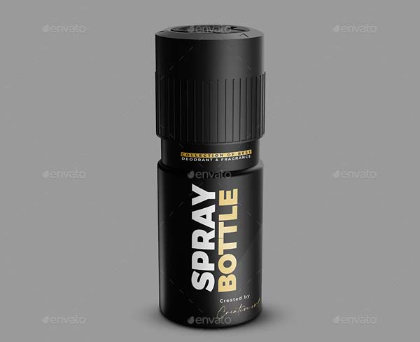 Small Deo Spray Plastic Bottle Mockup