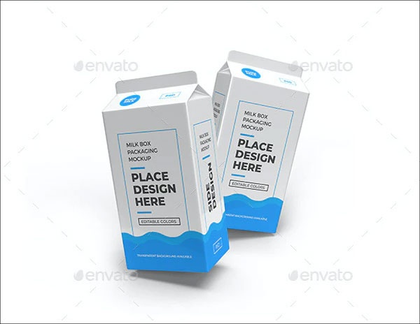 Milk Carton Box Packaging Mockup