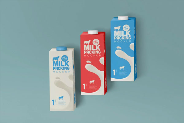 Realistic Milk or Juice Carton Mockups