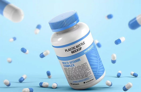 Plastic Pill Bottle Mockup