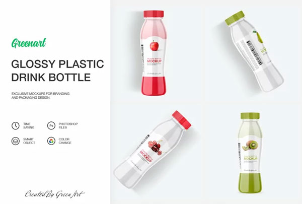 Sample Glossy Plastic Bottle Mockup