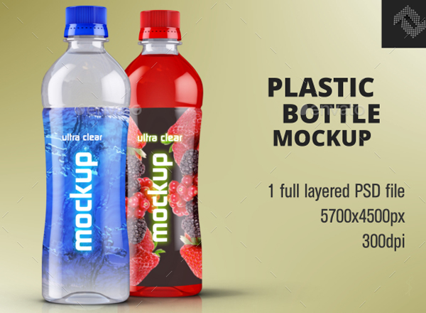 Water Plastic Bottle Mockup