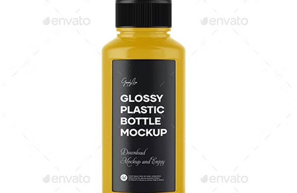 Glossy Plastic Bottle Mockup