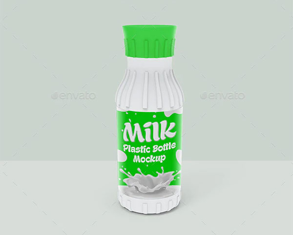 Milk Plastic Bottle Mockup