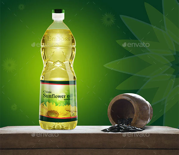 Kitchen Oil Plastic Bottle Mockup