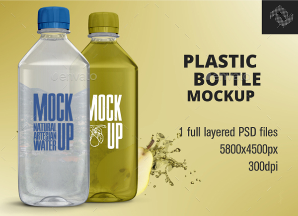 Plastic Water Bottle Mockup