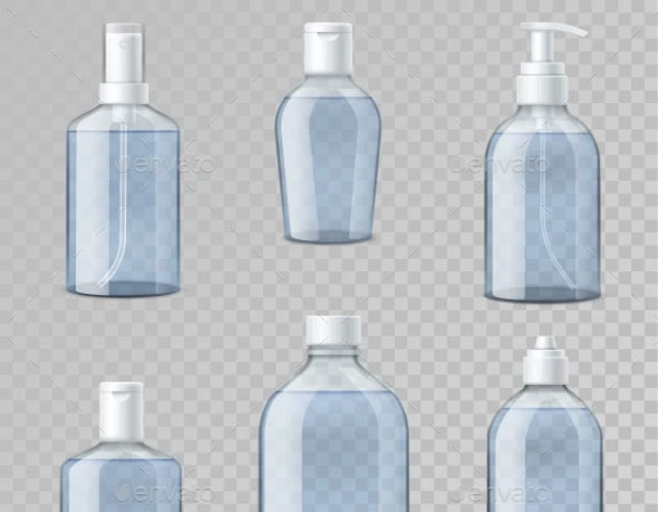 Hand Sanitizer Transparent Vial Bottle Mockups